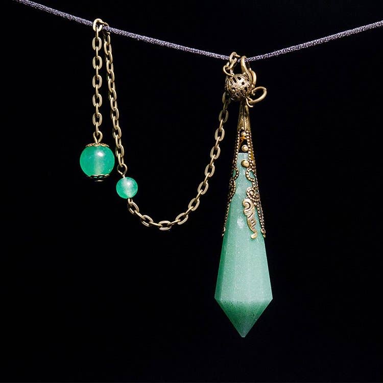 Green Aventurine Balance Energy Pendulum: Copper