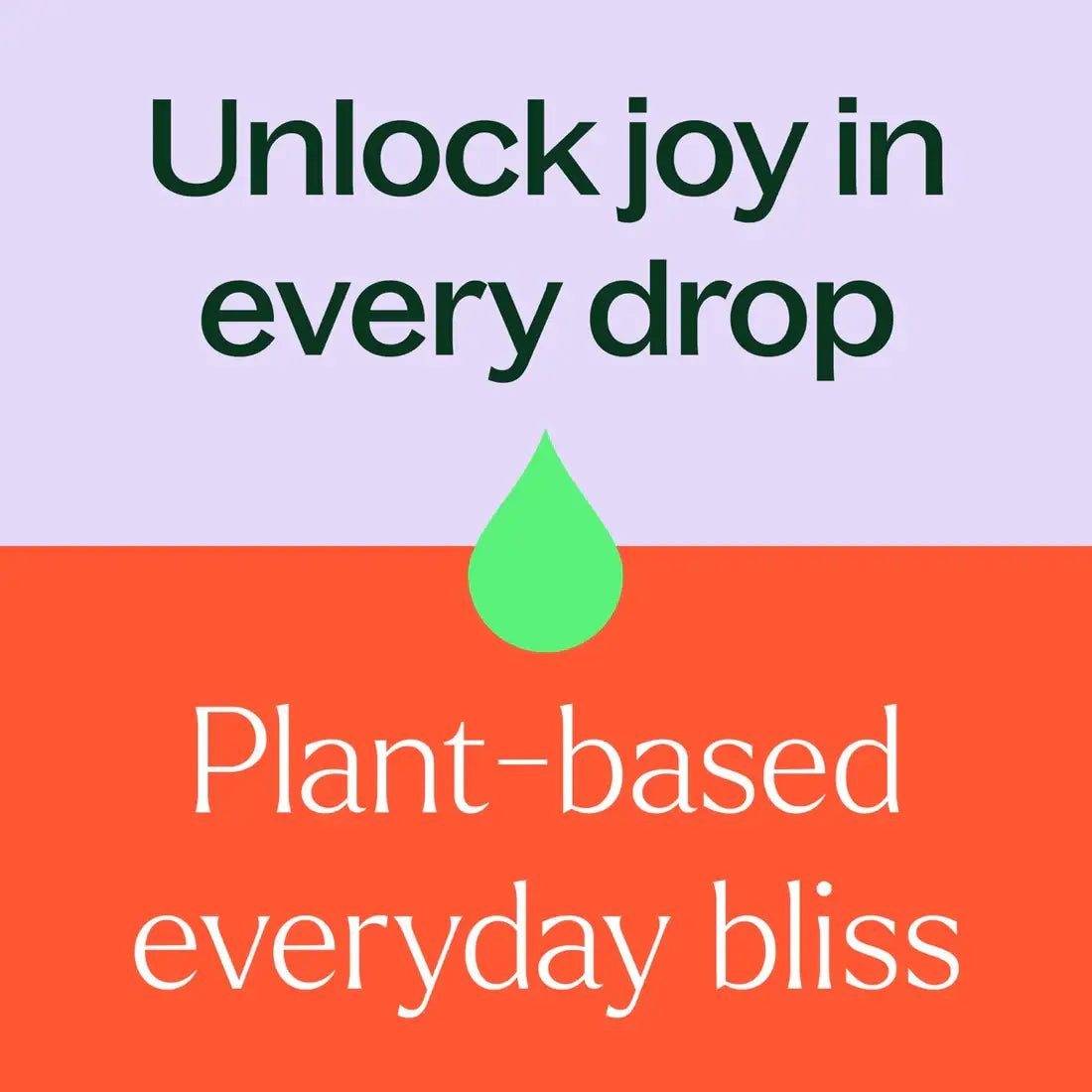 Motivational quote with a green droplet icon on a two-tone background - JOY - Journey Of You - Spiritual, Holistic, Empowering