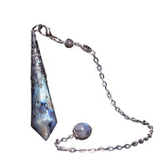 Grey Moonstone Protection Pendulum: Silver