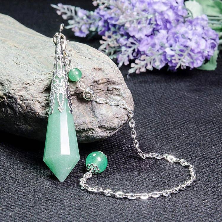 Green Aventurine Balance Energy Pendulum: Copper