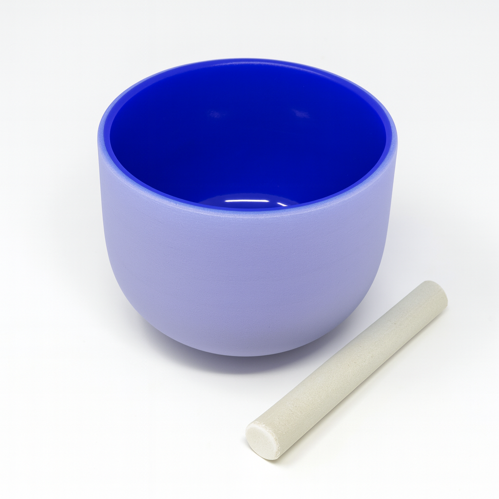 9.5" Crystal Bowl & Bag- Indigo- A Note (3rd Eye Chakra)