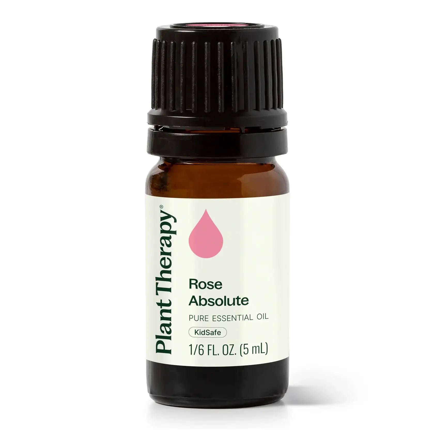 Bottle of Plant Therapy Rose Absolute essential oil on a white background - JOY - Journey Of You - Spiritual, Holistic, Empowering