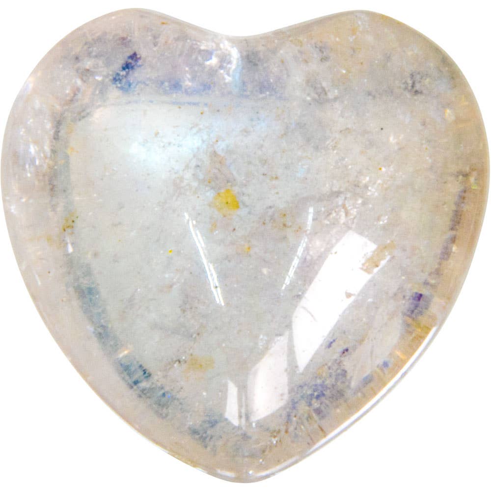 Puffed Aura Quartz Heart - Angel White (Each)