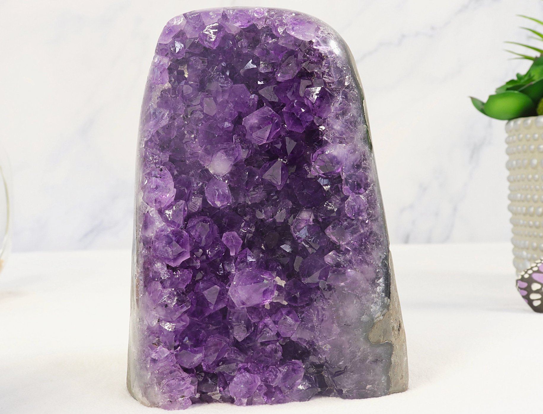 AMETHYST CLUSTER STAND UP DECORATOR - EXTRA QUALITY - unique and beautiful Amethyst Specimen is from Uruguay - powerful and protective crystal - for meditation - Joy - Journey of You