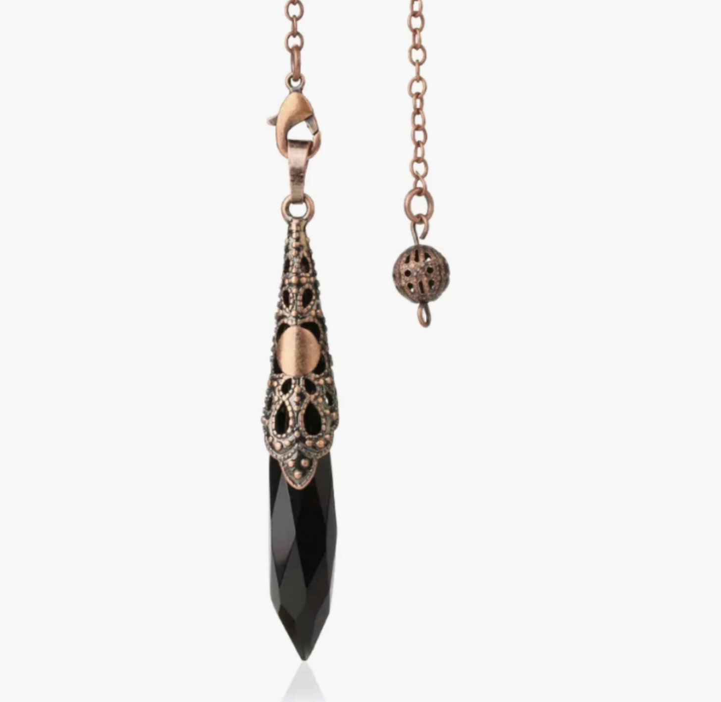 BLACK ONYX COPPER PENDULUM - INNER STRENGTH, CONFIDENCE & POWER - black stone - Joy - Journey of You