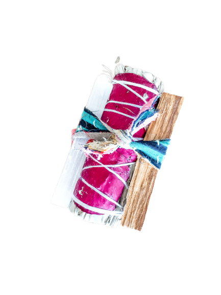 CLEARING CRYSTAL SMOKE BUNDLES, PALO SANTO, REFRESHING: LOVE - Wildflowers and California White Sage Bundle Sages + Smudges by Liv Rocks Harmony - White Sage + Flowers (type of flower varies) + Selenite Stick Peace - Sage & Lavender + Palo Santo Wood Love - Sage & Roses + Palo Santo + Selenite Stick Clearing - Selenite Stick + Quartz Crystal Point + Palo Santo Wood Abundance - Selenite Tower + Quartz Crystal Point + Palo Santo Wood - Joy - Journey of You