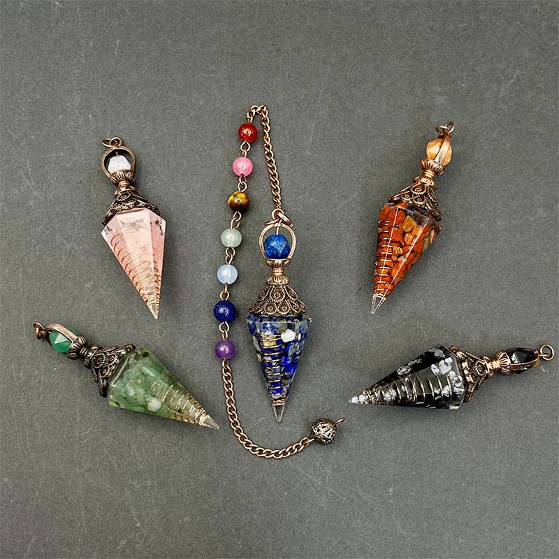 COLORFUL BEADS TURQUOISE CALM AND PEACE PENDULUM: SILVER - Crystal Pendant - Joy - Journey of You