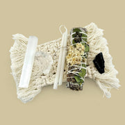 CORD CUTTING RITUAL KIT - eucalyptus dollar, lavender, and white sinuata flower to cleanse - Joy - Journey of You