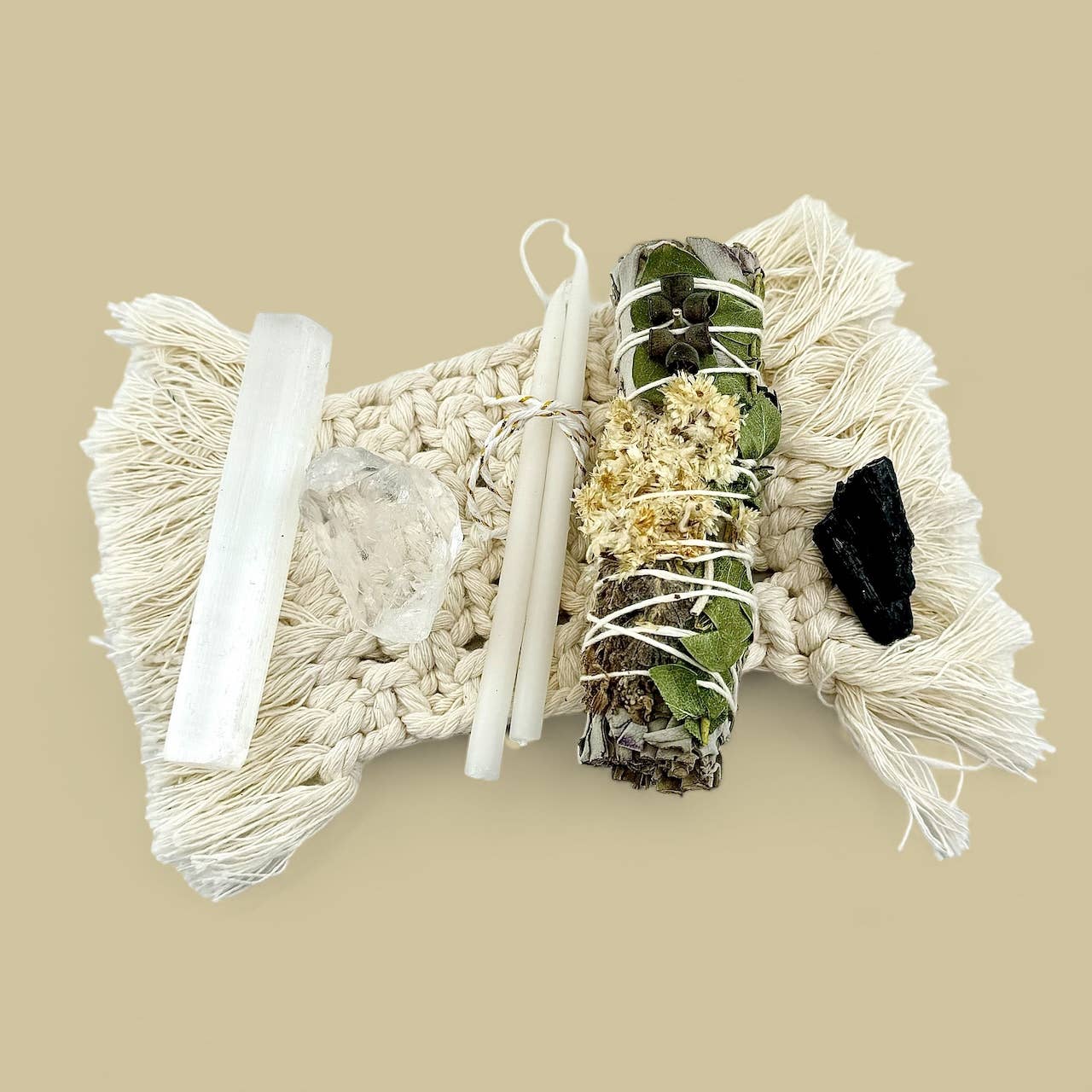 CORD CUTTING RITUAL KIT - eucalyptus dollar, lavender, and white sinuata flower to cleanse - Joy - Journey of You