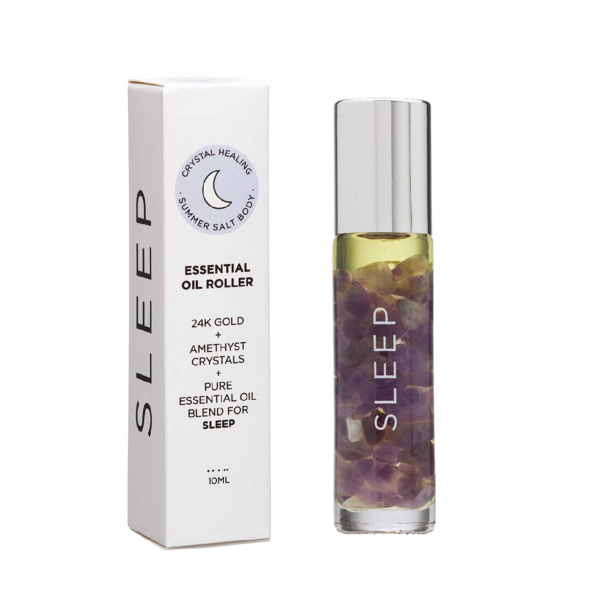 ESSENTIAL OIL ROLLER - SLEEP - 10ML - Amethyst infused oil - Amethyst rollerball - promote sleep - essential oil blend of Lavender, Bergamot, Mandarin, Lemon, Cedarwood & Chamomile - Joy - Journey of you