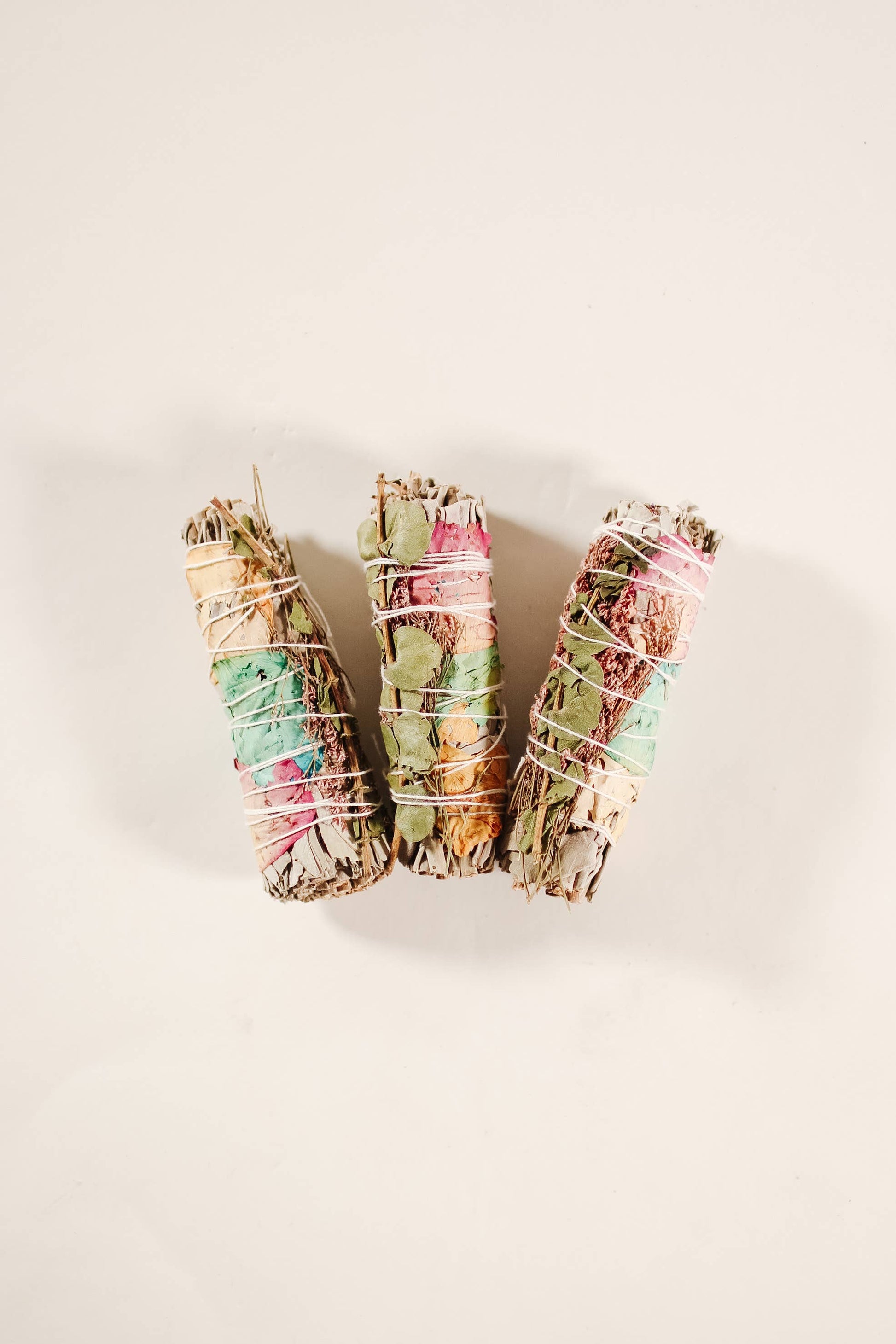 FLORAL + EUCALYPTUS + WHITE SAGE SMUDGE WAND - millennia - powerful cleansing and healing properties - cleanse people, objects, and spaces of lower-vibrational energies - beautiful White Sage Bundle  - White Sage - Rose Petal - Joy - Journey of you