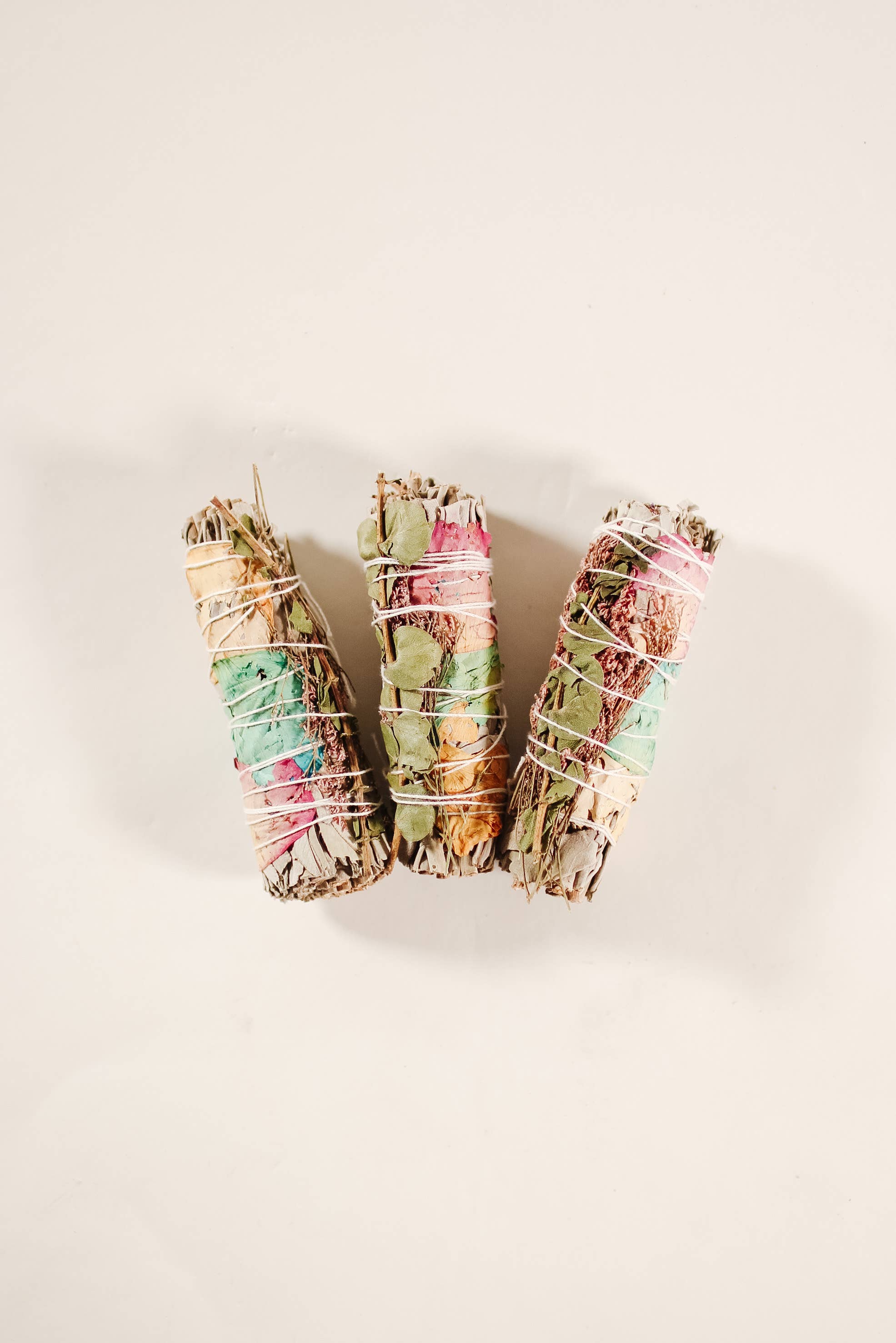 FLORAL + EUCALYPTUS + WHITE SAGE SMUDGE WAND - millennia - powerful cleansing and healing properties - cleanse people, objects, and spaces of lower-vibrational energies - beautiful White Sage Bundle  - White Sage - Rose Petal - Joy - Journey of you