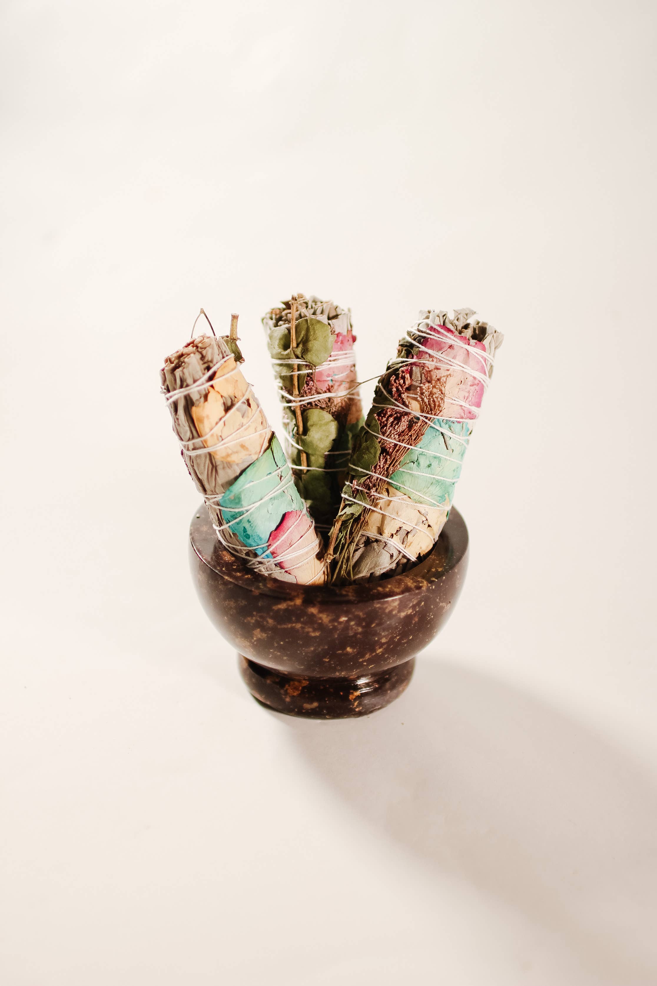 FLORAL + EUCALYPTUS + WHITE SAGE SMUDGE WAND - millennia - powerful cleansing and healing properties - cleanse people, objects, and spaces of lower-vibrational energies - beautiful White Sage Bundle  - White Sage - Rose Petal - Joy - Journey of you