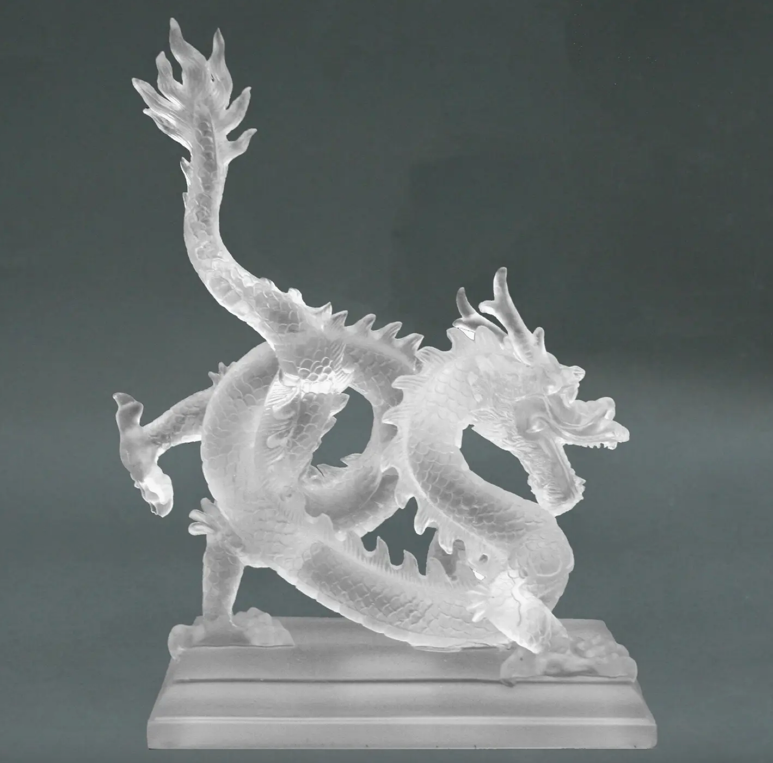 FROSTED DRAGON - made from clear resin - modern Dragon - mythical fire breathing creature - from Ancient China, Egyptian, Norse and even Persian literature and art - beautiful flying - Joy - Journey of You