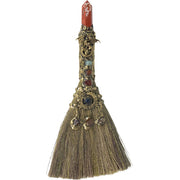 GEMSTONE WICCA BROOM 13IN - RED JASPER W/ GOLD DRAGON (EACH) - Joy Journey Of You