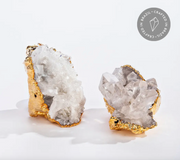 GOLD GILDED QUARTZ CLUSTER - ancient wisdom of clear quartz - power of gold - stunning paperweight - Joy - Journey of You