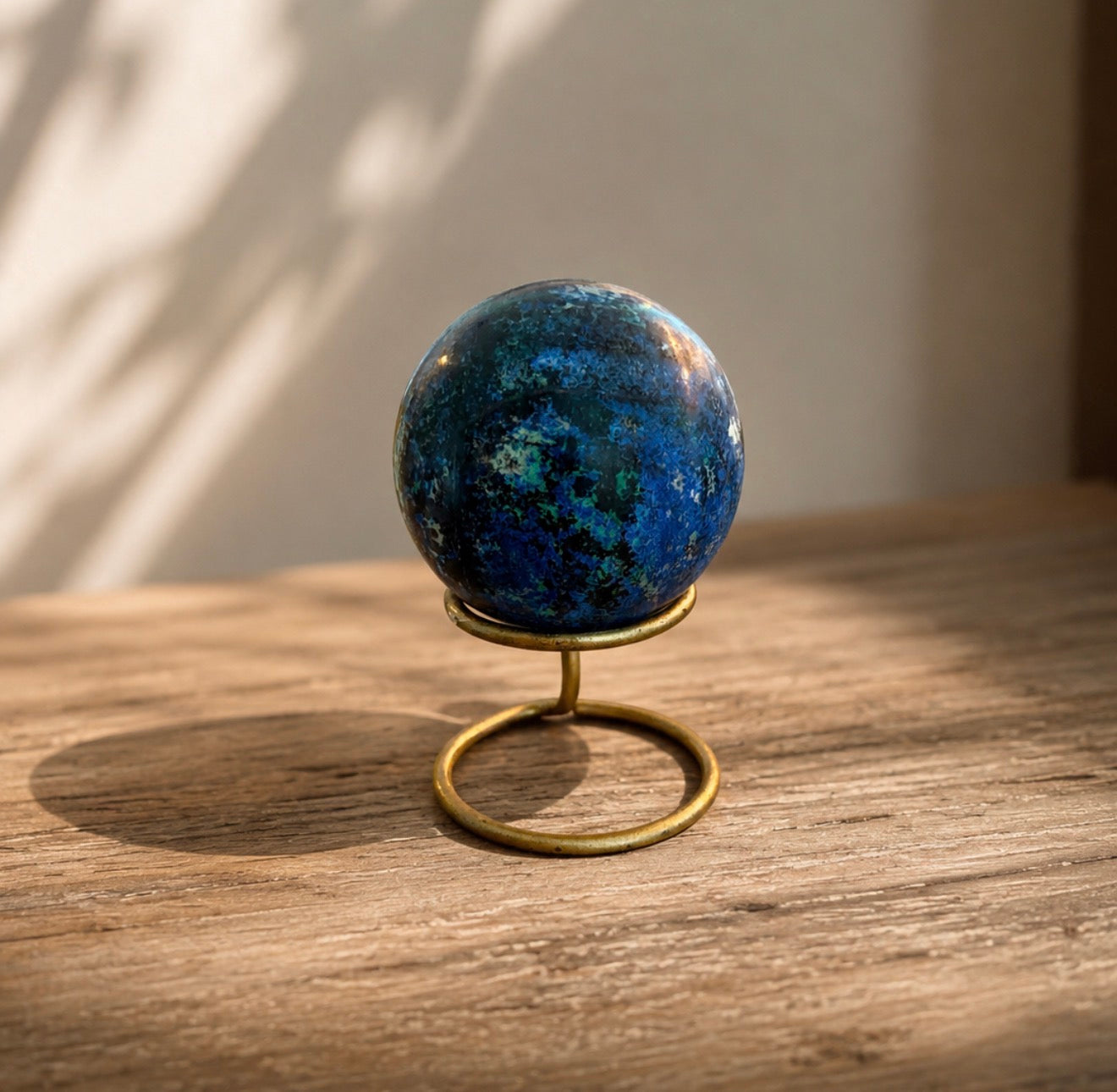 Azurite with Malachite Crystal Sphere Large