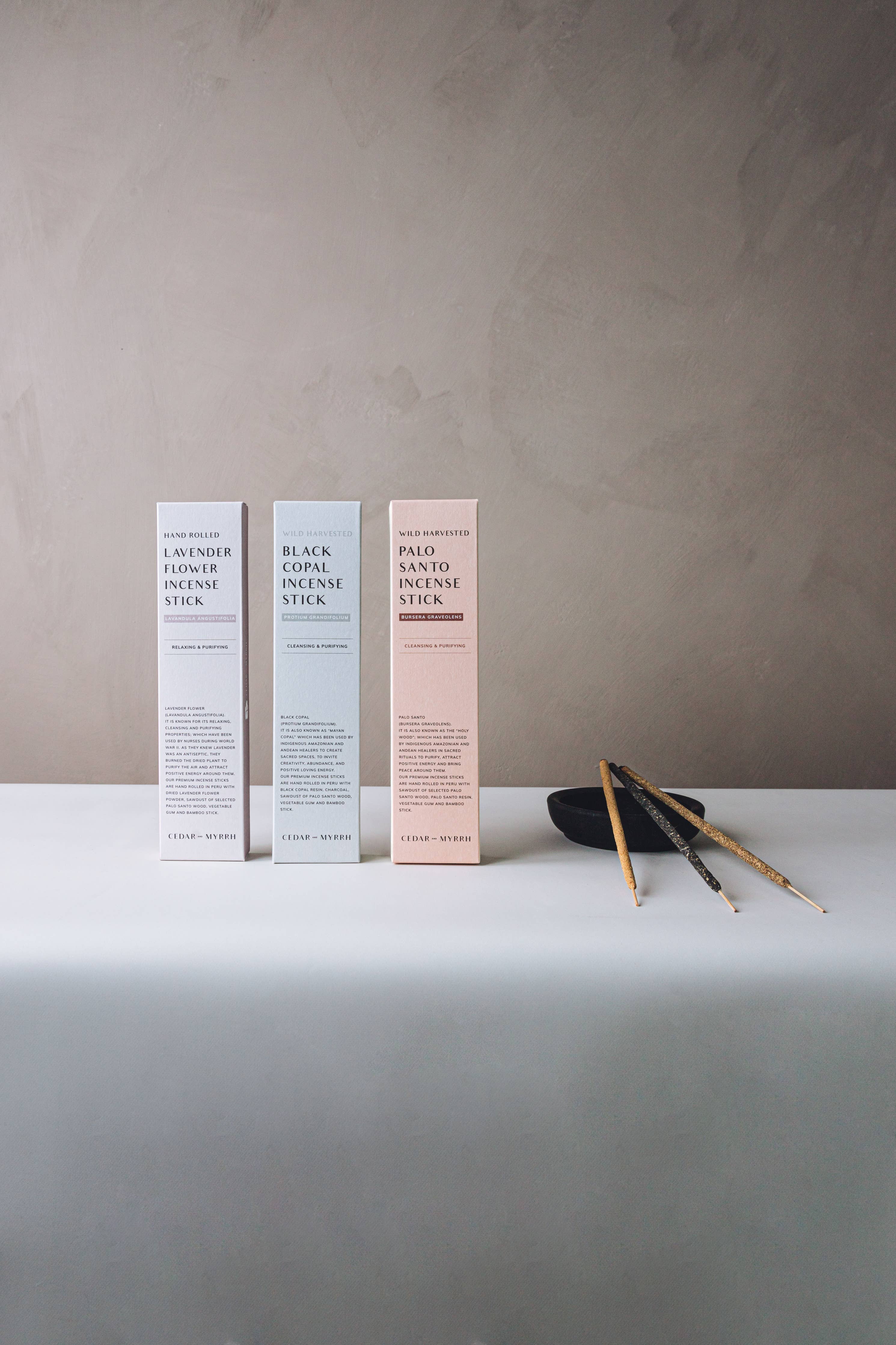 LAVENDER HAND ROLLED INCENSE STICK - FLOWER INCENSE STICKS  - Lavendula Angustifolia Relaxing & Purifying Description: Lavender - relaxing, cleansing and purifying properties - attract positive energy - Premium Incense Sticks - Peru with lavender flower powder, sawdust of Palo Santo wood, vegetable gum and bamboo stick - Joy - Journey of you