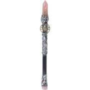 MAGICK WAND - ROSE QUARTZ POINT W/ SILVER RAVEN (EACH) - spiritual rebirth - Decorations and stones - Joy - Journey of you