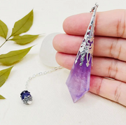 NATURAL AMETHYST RETRO HEALING PENDULUM - Stone: Amethyst Pendant - Purple - Joy - Journey of You