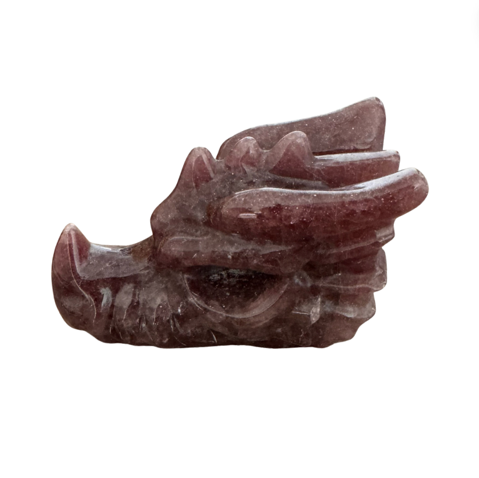 NATURAL STRAWBERRY QUARTZ DRAGON HEAD - Joy - Journey of You
