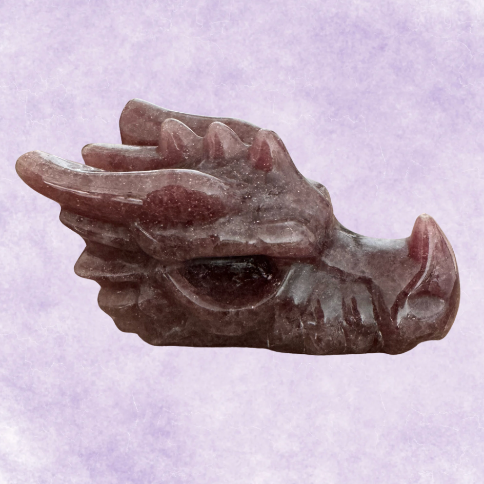 NATURAL STRAWBERRY QUARTZ DRAGON HEAD - Joy - Journey of You