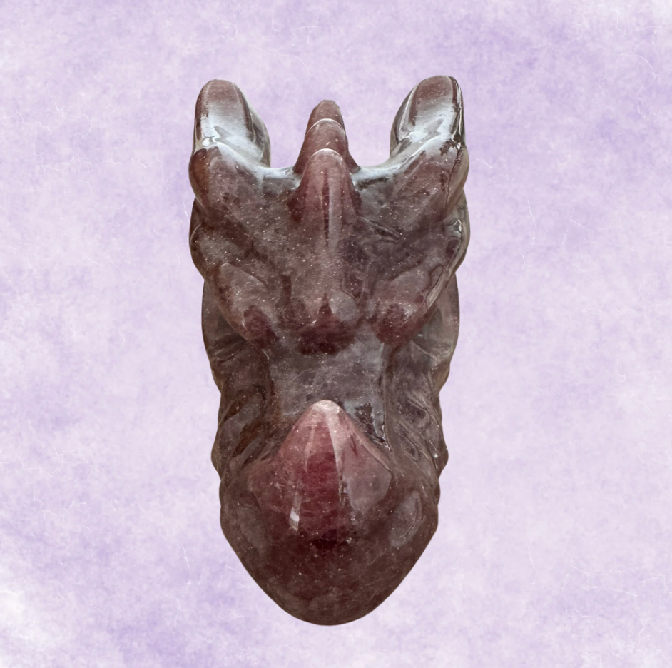 NATURAL STRAWBERRY QUARTZ DRAGON HEAD - Joy - Journey of You