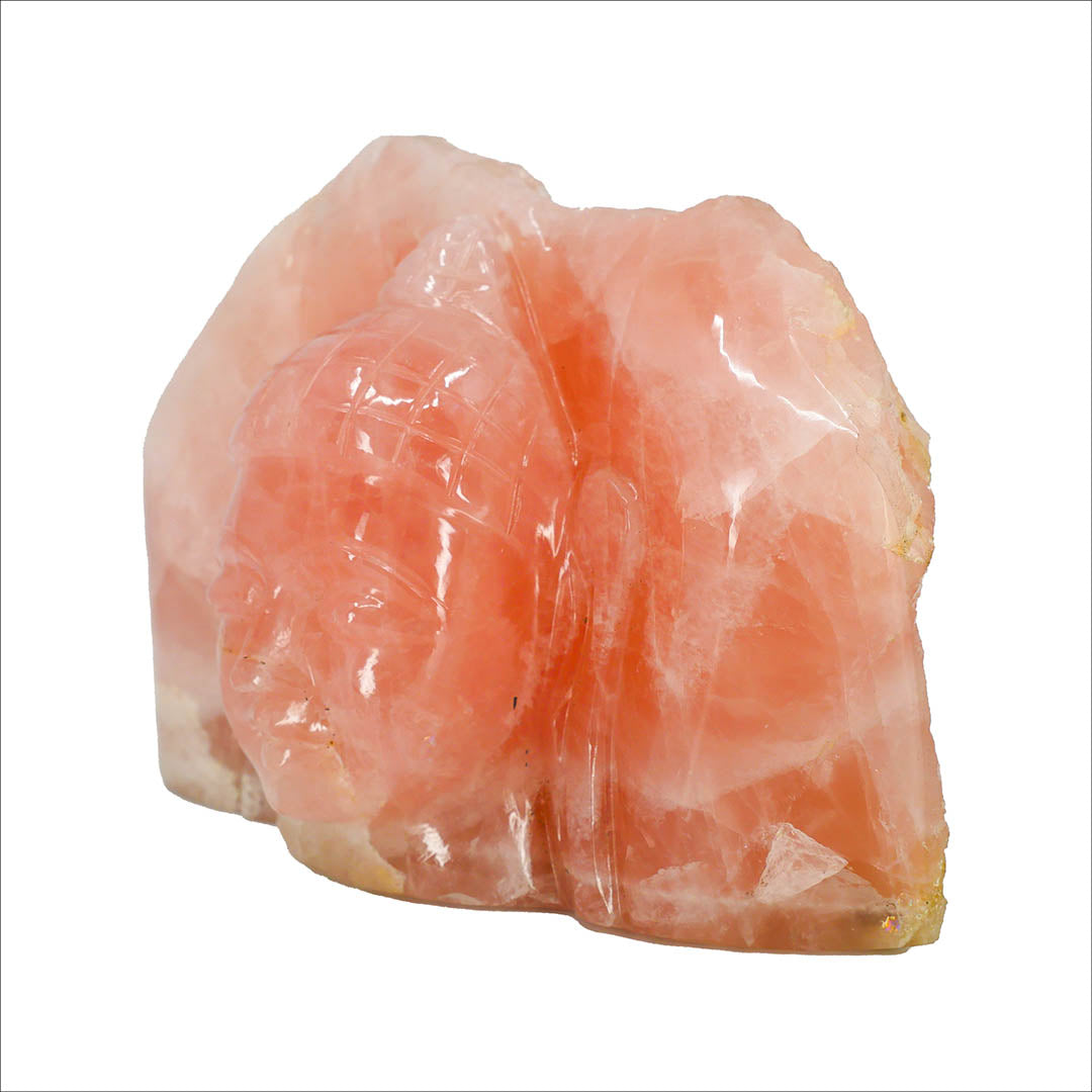 Carved Buddha in Rose Quartz
