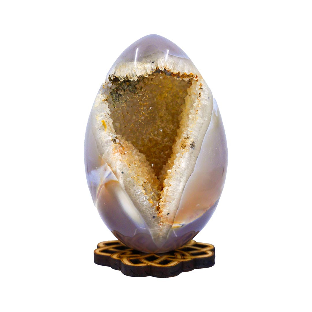 Drusy Agate Egg- with small stand