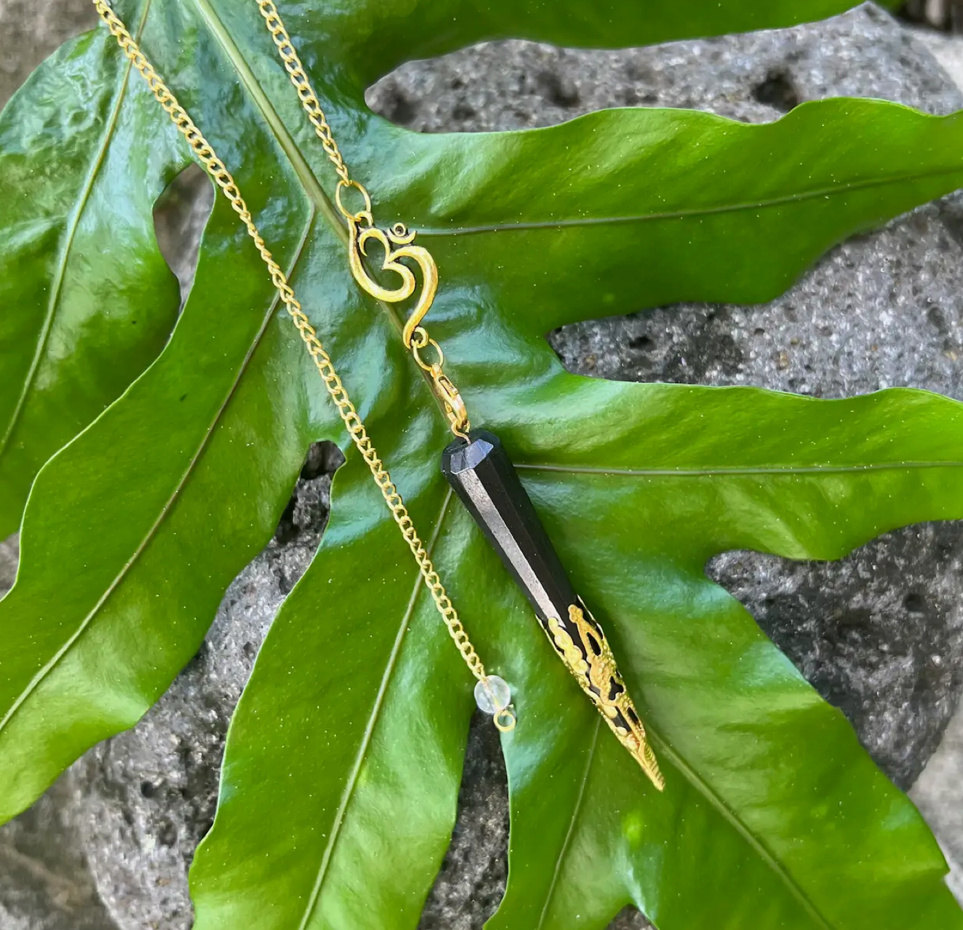 "PURIFICATION & PROTECTION" GOLD BLACK TOURMALINE PENDULUM | DIVINATION TOOL - Protection stone - Properties of Black Tourmaline - Black Tourmaline - Joy Of Journey