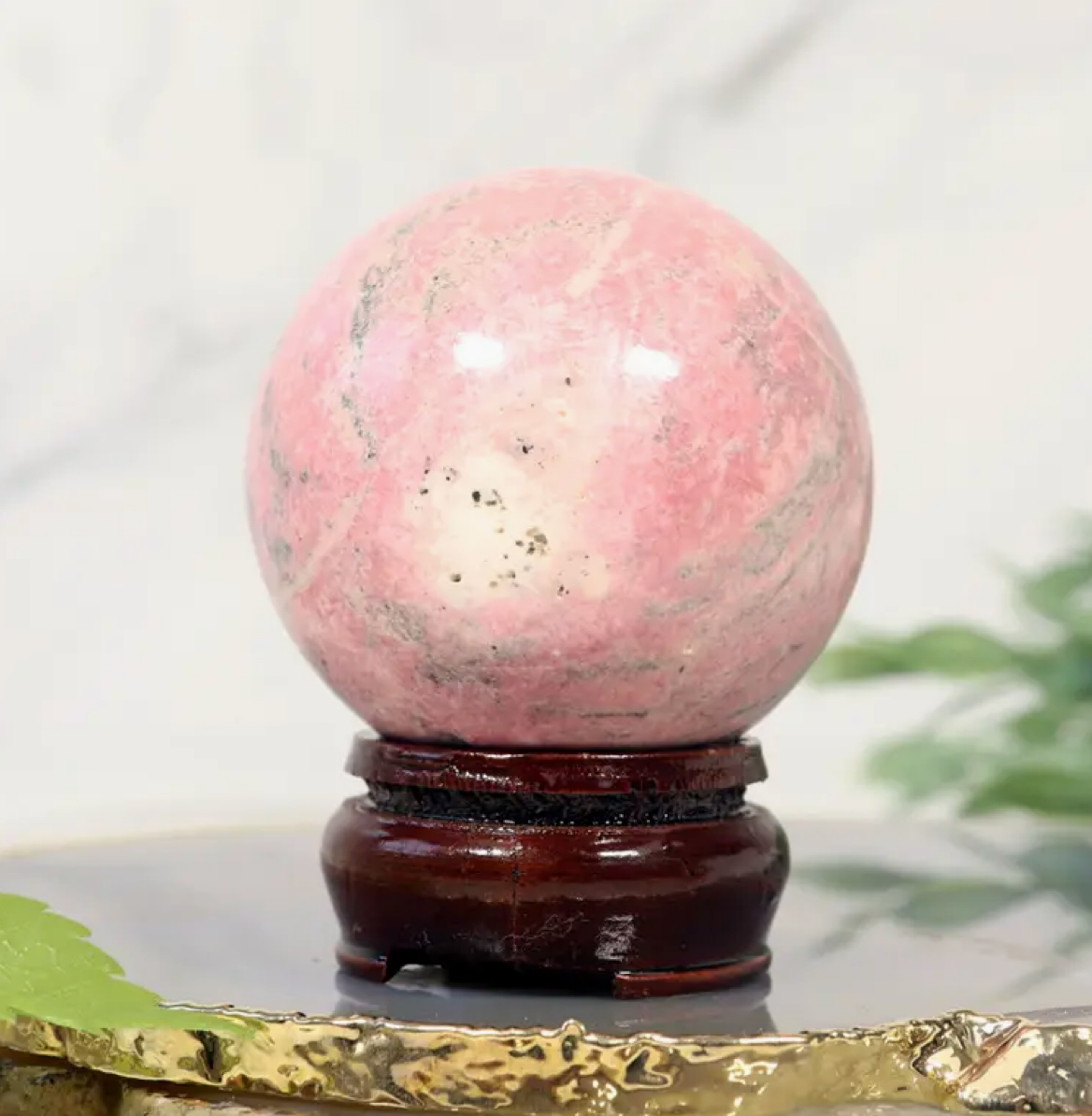 RHODONITE SPHERE - RHODONITE CRYSTAL - Crystal Grid - stunning gift - crystal lovers - home or crystal collection - from Peru - Joy Of Journey