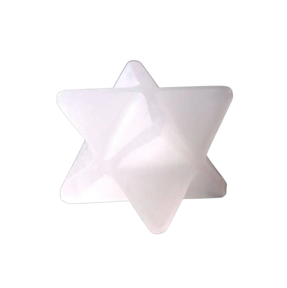 SELENITE MERKABA LARGE - White Handmade - Morocco Selenite crystal - Purifying properties - Stone - Joy - Journey of You