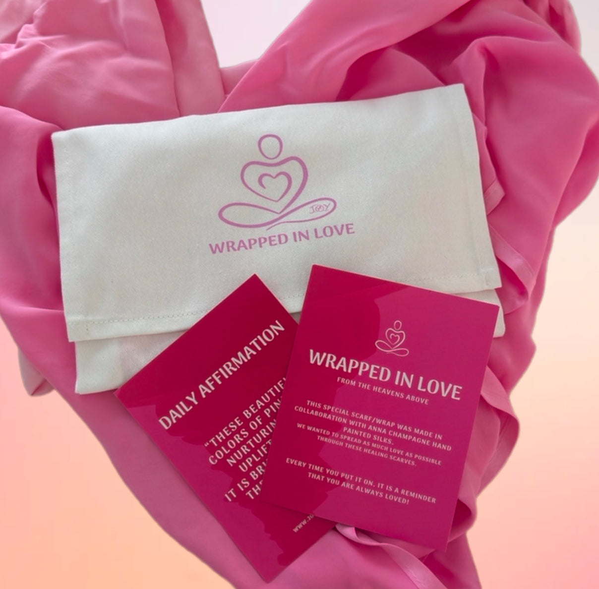 WRAPPED IN LOVE - HAND PAINTED SHAWL/WRAP - PINK/MULTI - silk scarf - 100% Silk Charmeuse - Joy - Journey of You