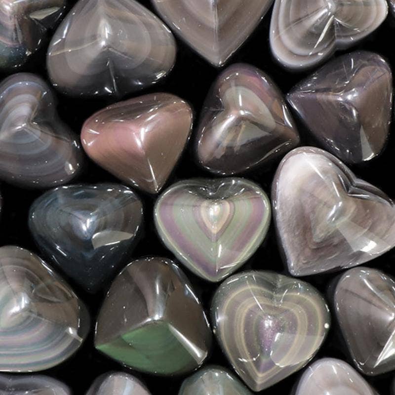 Obsidian heart celestial eye Mexico AA 60-70mm
