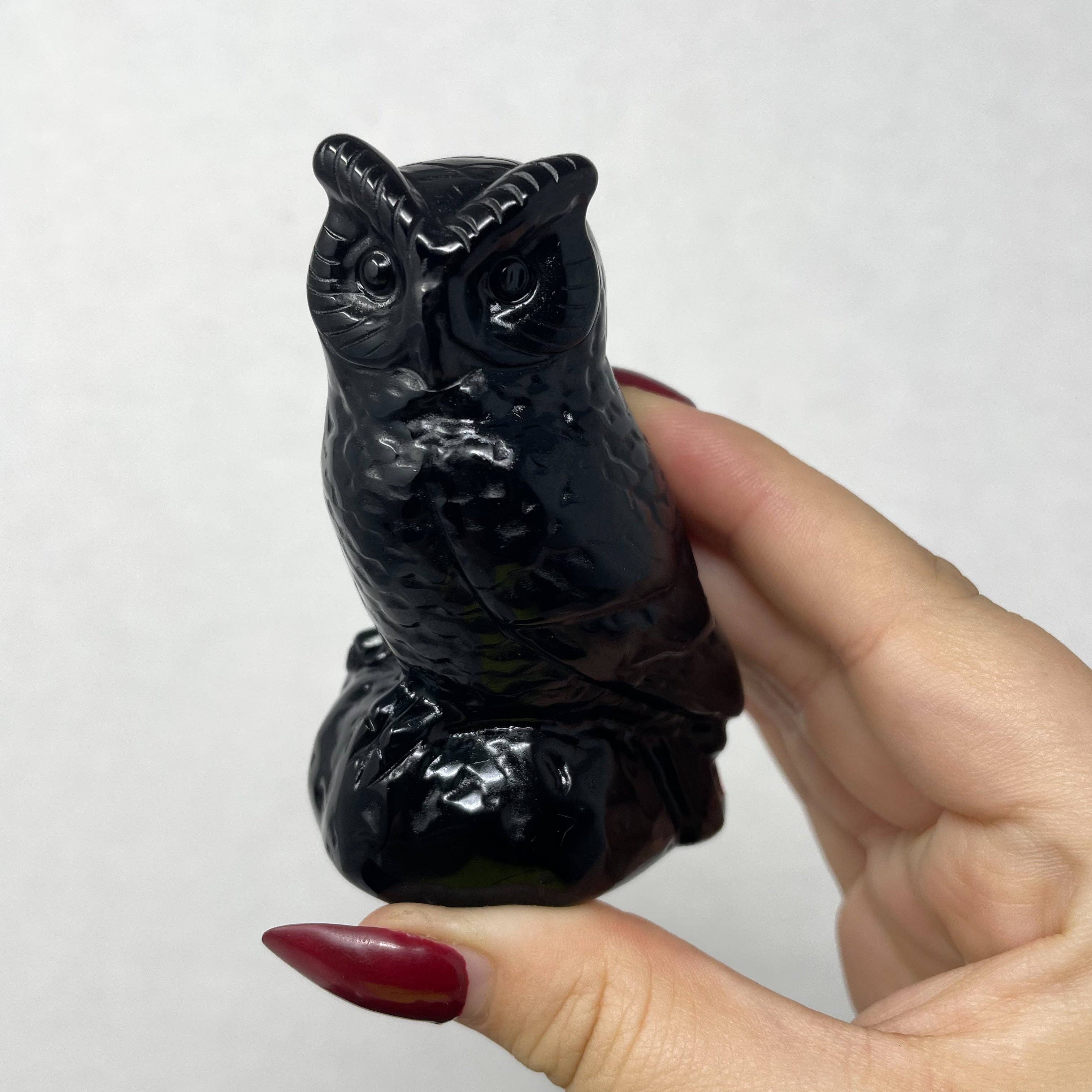 Obsidian Owl Carving
