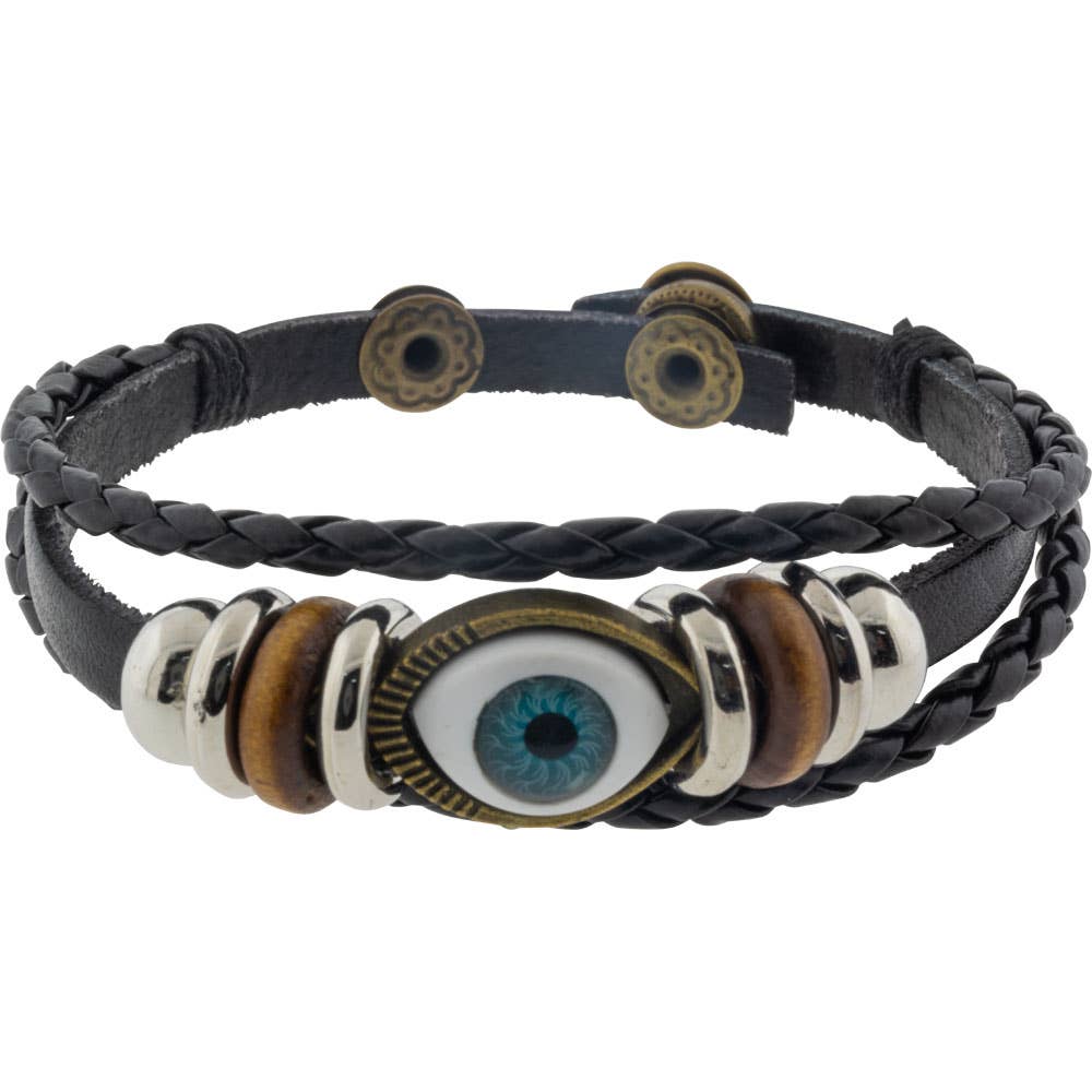 Leather Protection Bracelet - Braided Black (Each)