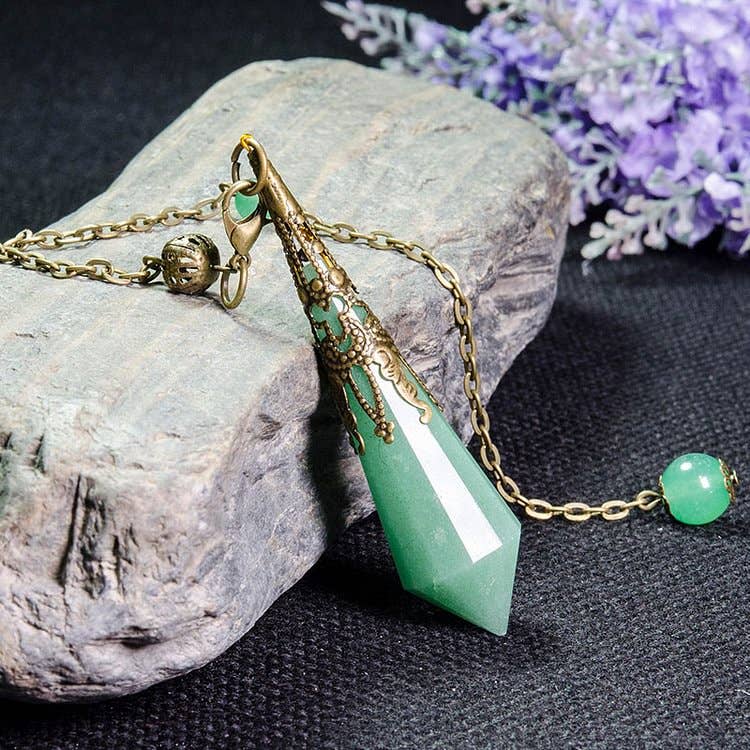Green Aventurine Balance Energy Pendulum: Copper