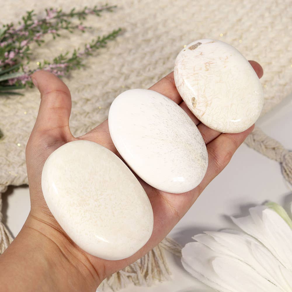 Scolecite Crystal Palm stones