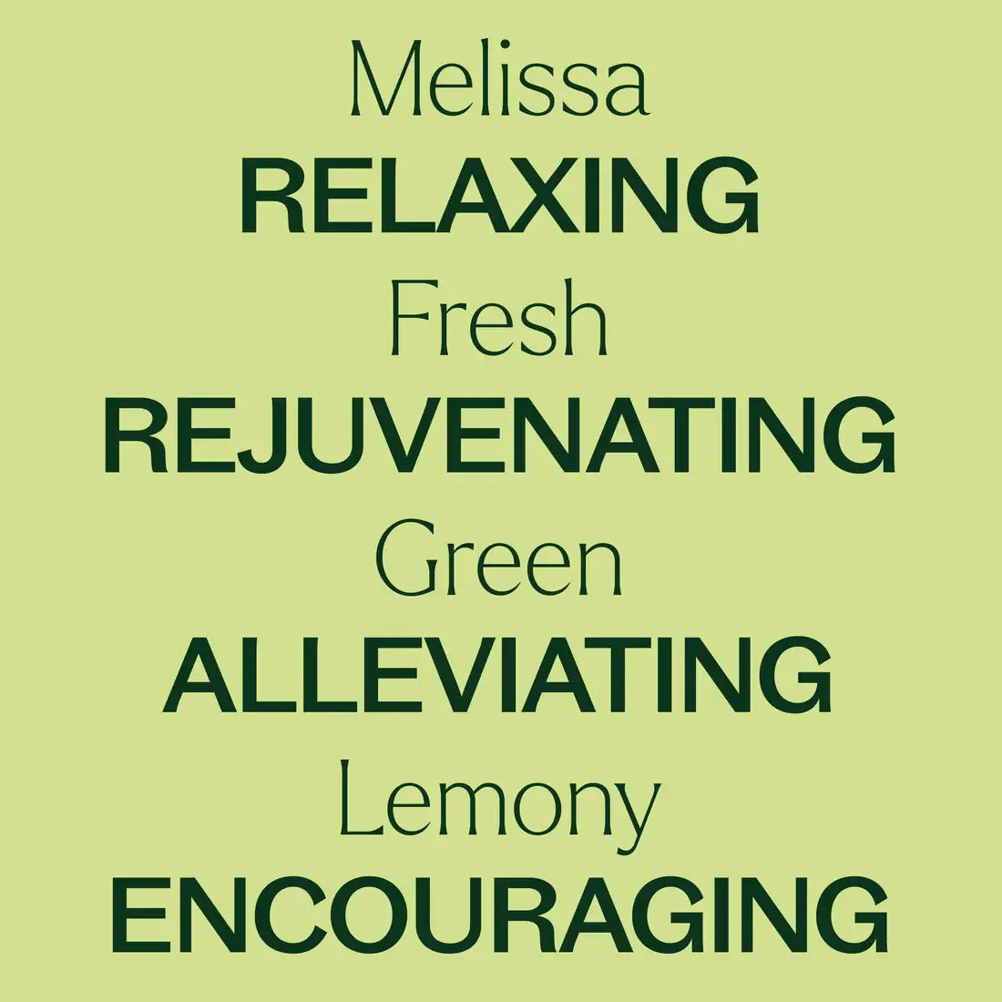 Text on a green background describing various attributes like relaxing, fresh, rejuvenating, and encouraging - JOY - Journey Of You - Spiritual, Holistic, Empowering