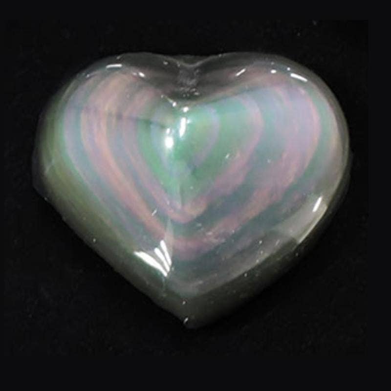 Obsidian heart celestial eye Mexico AA 60-70mm
