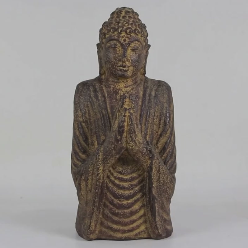 Volcanic Stone Statue - Praying Buddha Bust