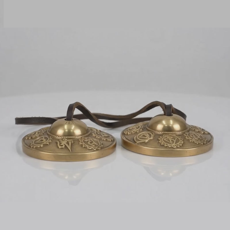 Tibetan Tingshas 7 Chakras Embossed