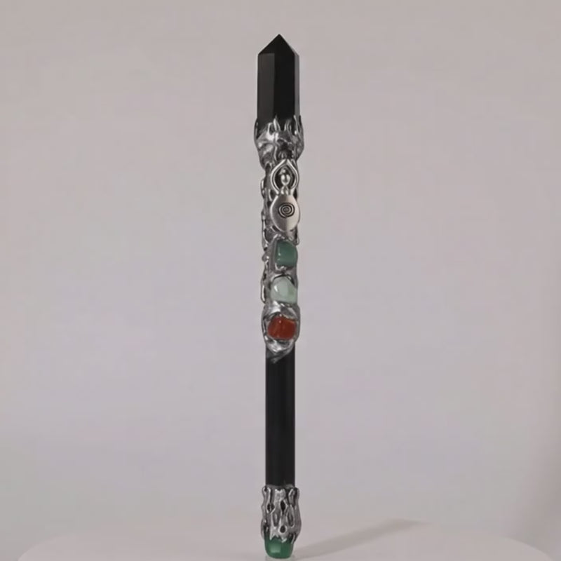 Magick Wand Black Obsidian Point
