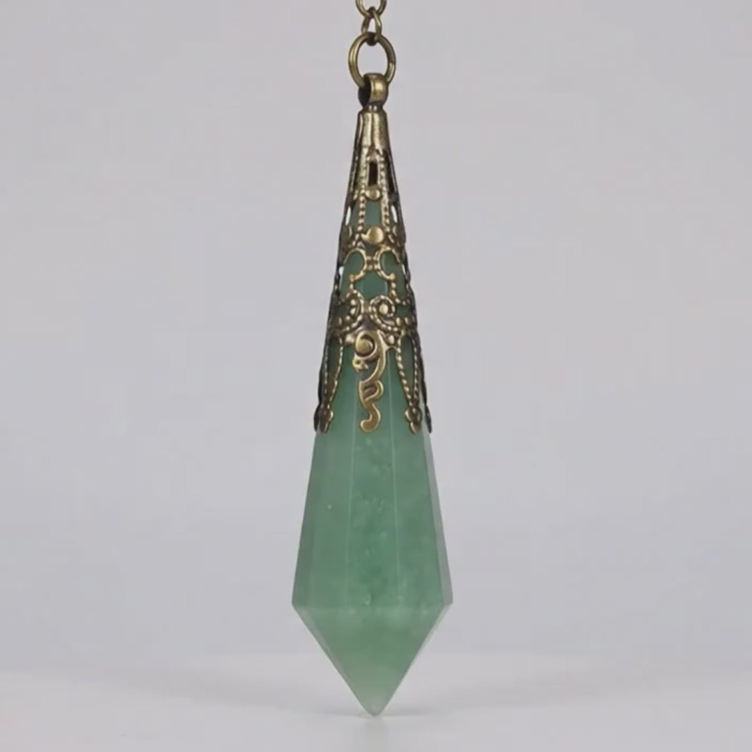 Load video: Green Aventurine Balance Energy Pendulum