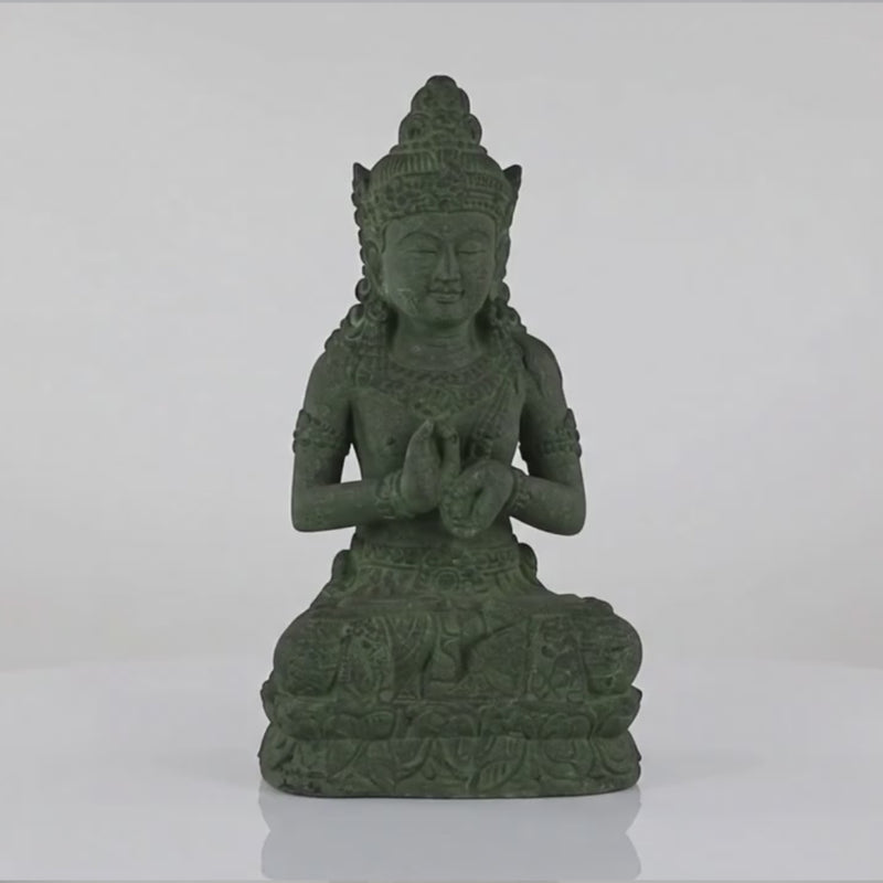 Volcanic Stone Statue Tara Green