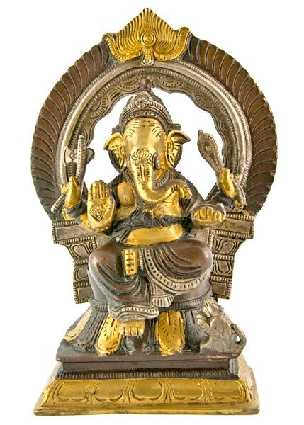 3 Tone Lord Ganesh Brass Statue