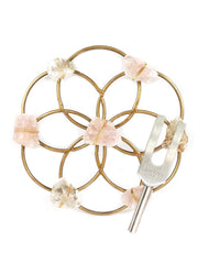 Tuning Fork & Rose Quartz & Quartz Crystal Grid Instrument Set for Sound Healing