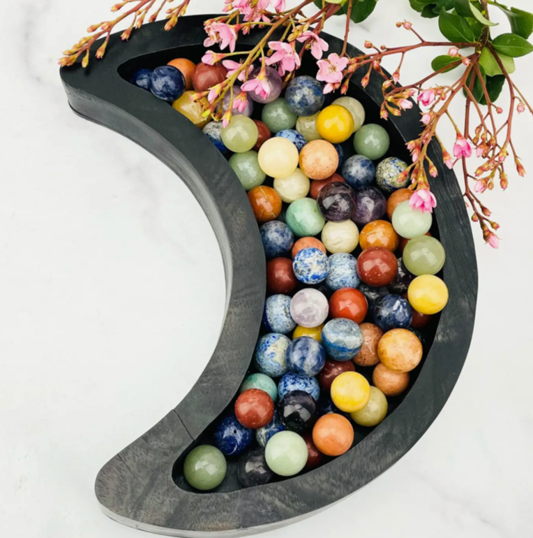 CHAKRA SPHERE SET - ONE BAG of Chakra Spheres Balls - Set of 7 stones - Reiki - Metaphysical - Crafting - Crystal Grids