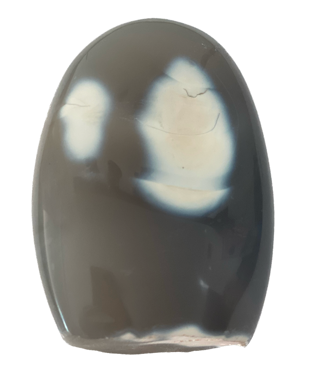 ORCA AGATE FREE FORM - SMALL - Named for its black/grey/white pattern resembling an Orca, or sometimes called Ocean Agate/Blue agate for its ocean tones, this stone is incredibly soothing - There many different types of agates, but all of them hold the power to help you with balance emotionally, physically, and spiritually.