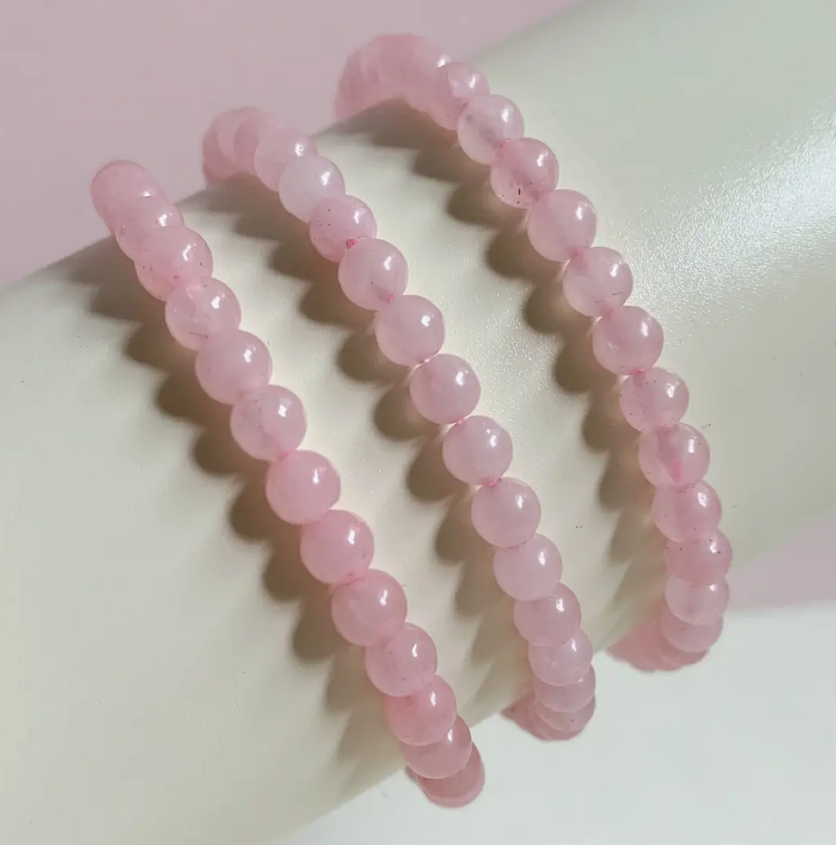 ROSE QUARTZ CRYSTAL ENERGY STRETCH BRACELET (4MM) - Natural gemstone - bracelets with elastic stretch - feel the good vibes - ROSE QUARTZ HEALING PROPERTIES - Associated with Heart Chakra - The Unconditional Love Stone - Semi-Precious Crystal Beads.